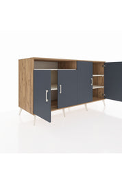 Kronos Konsol 4 Raflı 4 Kapaklı 176x59x99 Çam-Antrasit/Aytaşı