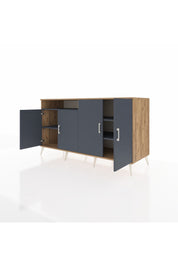 Kronos Konsol 4 Raflı 4 Kapaklı 176x59x99 Çam-Antrasit