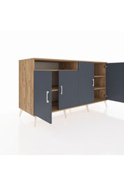 Kronos Konsol 4 Raflı 4 Kapaklı 176x59x99 Çam-Antrasit/Çam