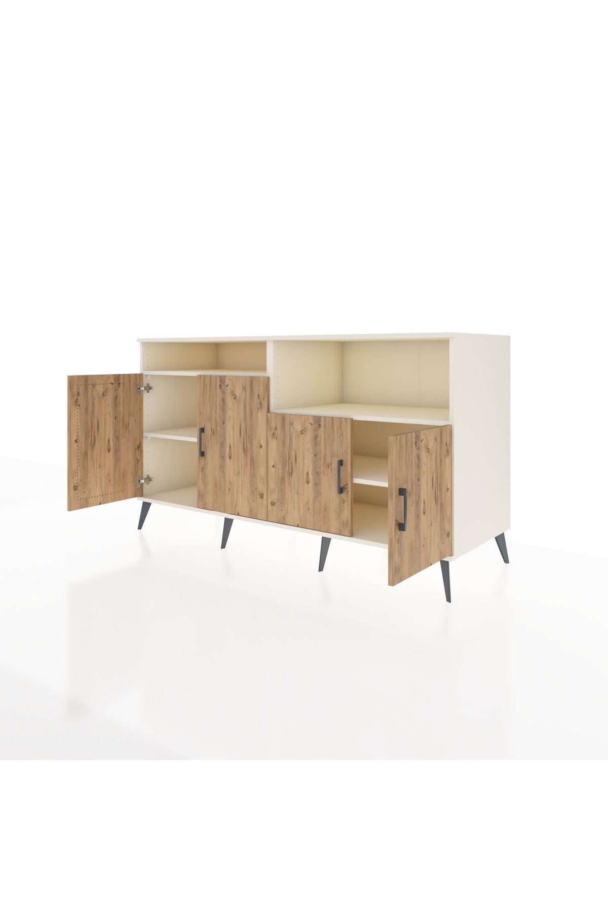 Kronos Konsol 4 Raflı 4 Kapaklı 176x59x99 Aytaşı-Çam/Aytaşı