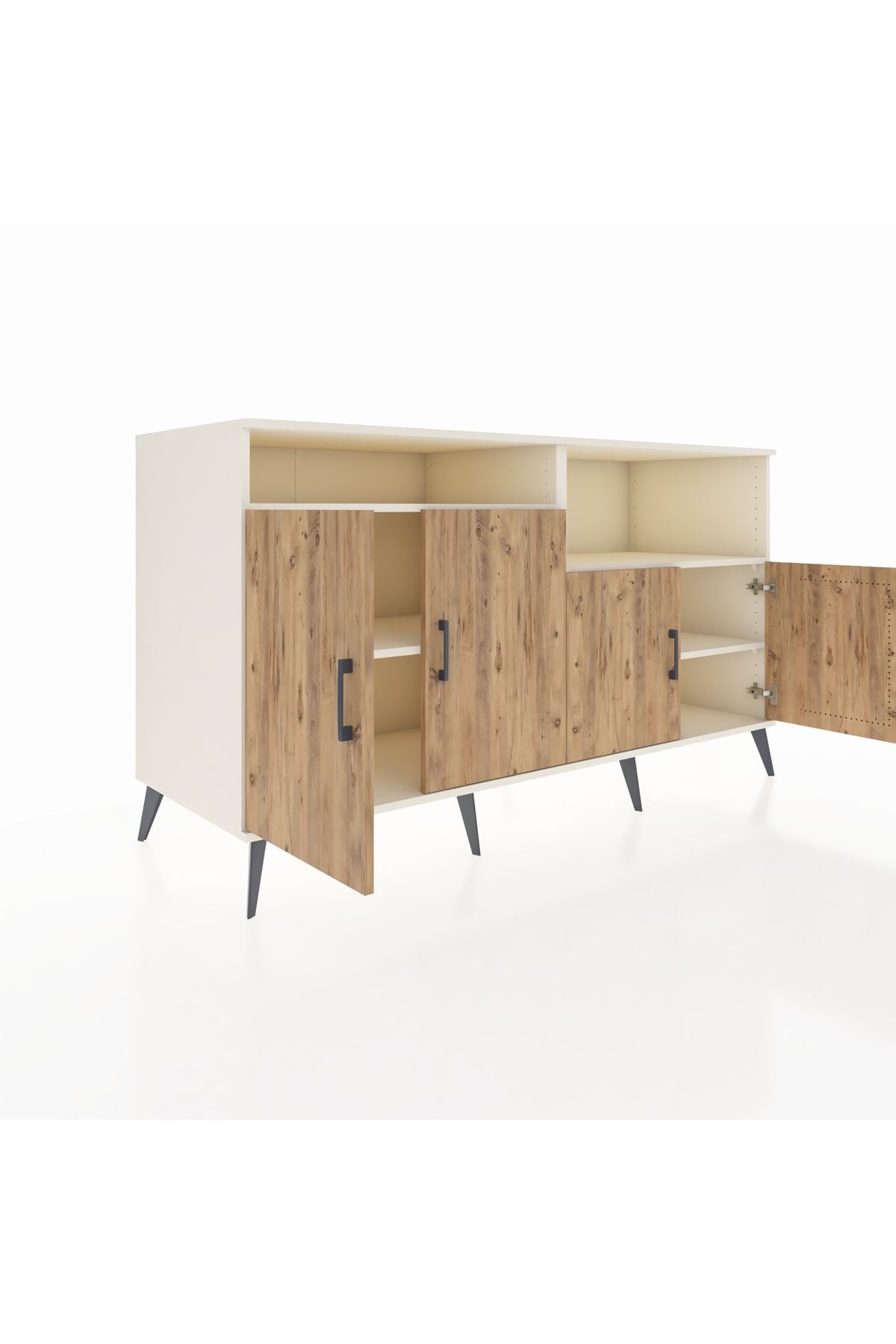 Kronos Konsol 4 Raflı 4 Kapaklı 176x59x99 Aytaşı-Çam/Aytaşı