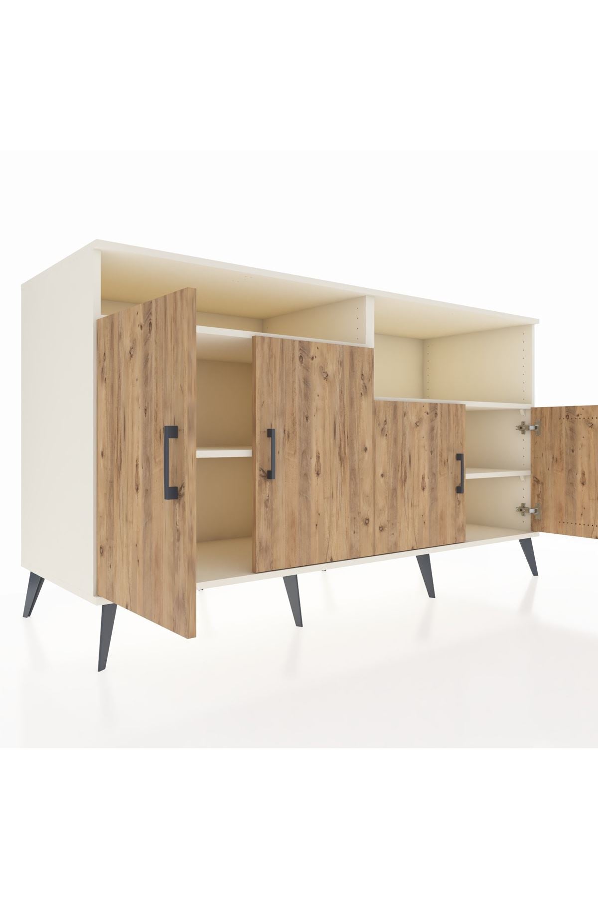 Kronos Konsol 4 Raflı 4 Kapaklı 176x59x99 Aytaşı-Çam/Aytaşı