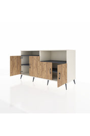 Kronos Konsol 4 Raflı 4 Kapaklı 176x59x99 Aytaşı-Çam/Antrasit