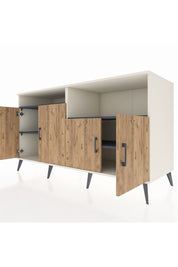 Kronos Konsol 4 Raflı 4 Kapaklı 176x59x99 Aytaşı-Çam/Antrasit