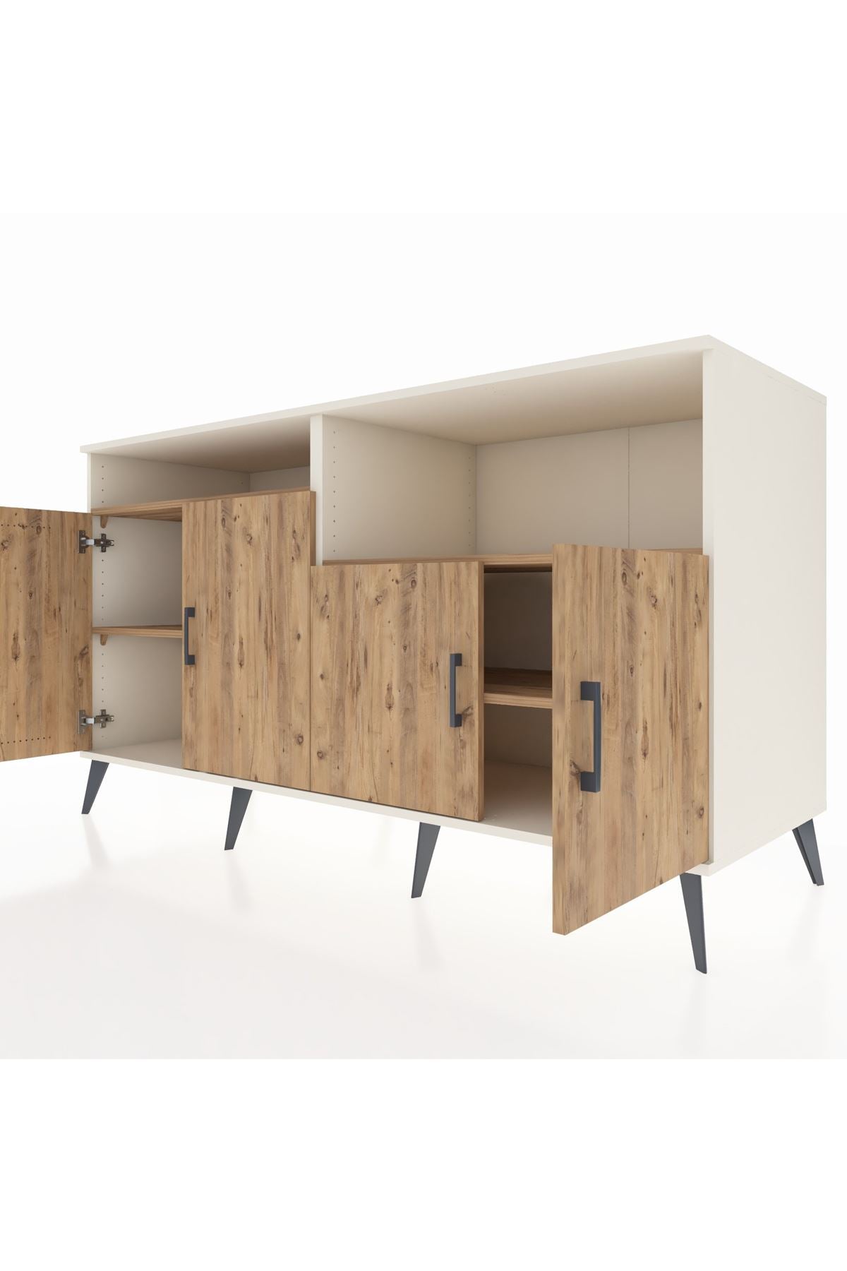 Kronos Konsol 4 Raflı 4 Kapaklı 176x59x99 Aytaşı-Çam