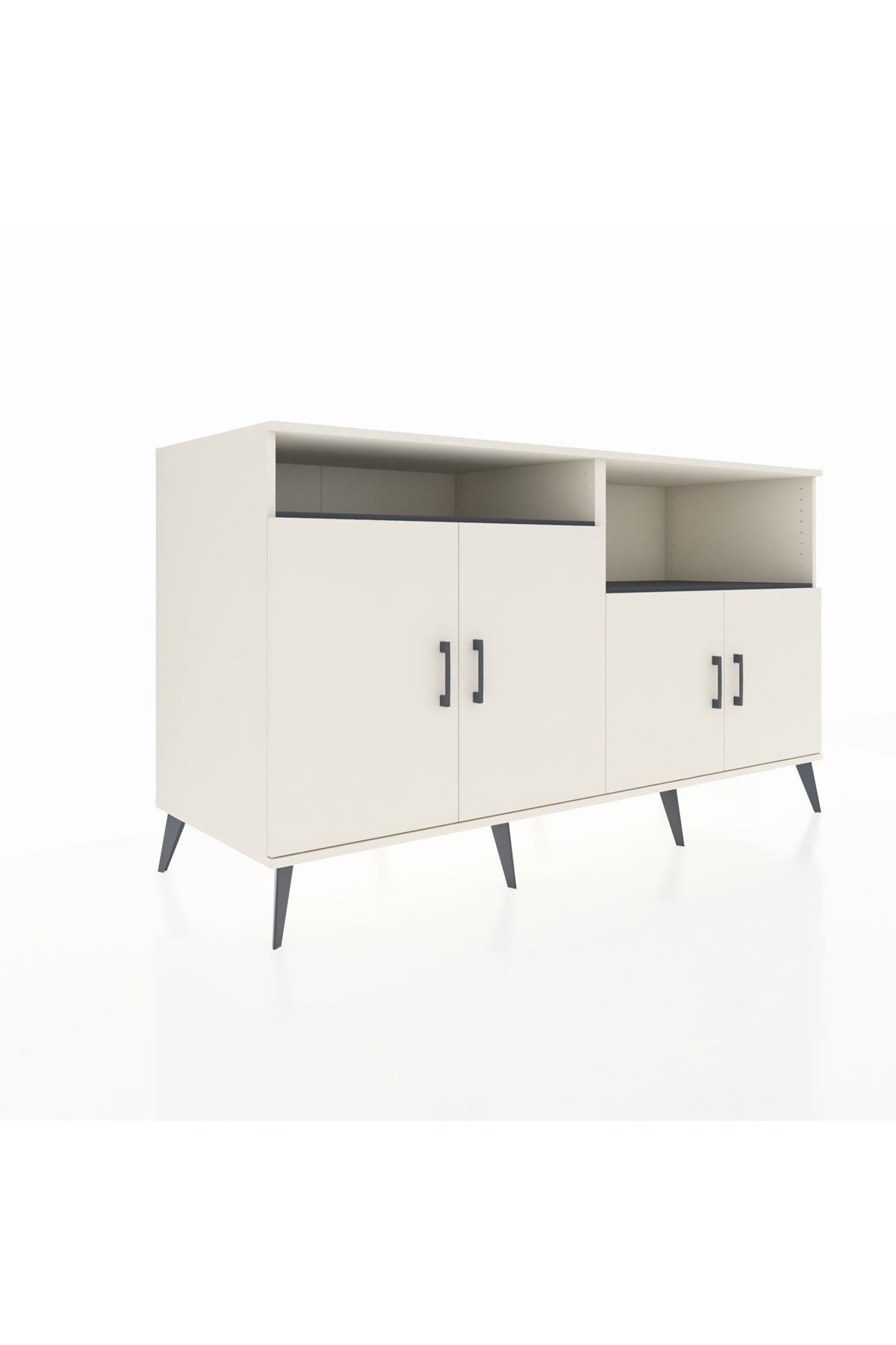 Kronos Konsol 4 Raflı 4 Kapaklı 176x59x99 Aytaşı-Aytaşı/Antrasit