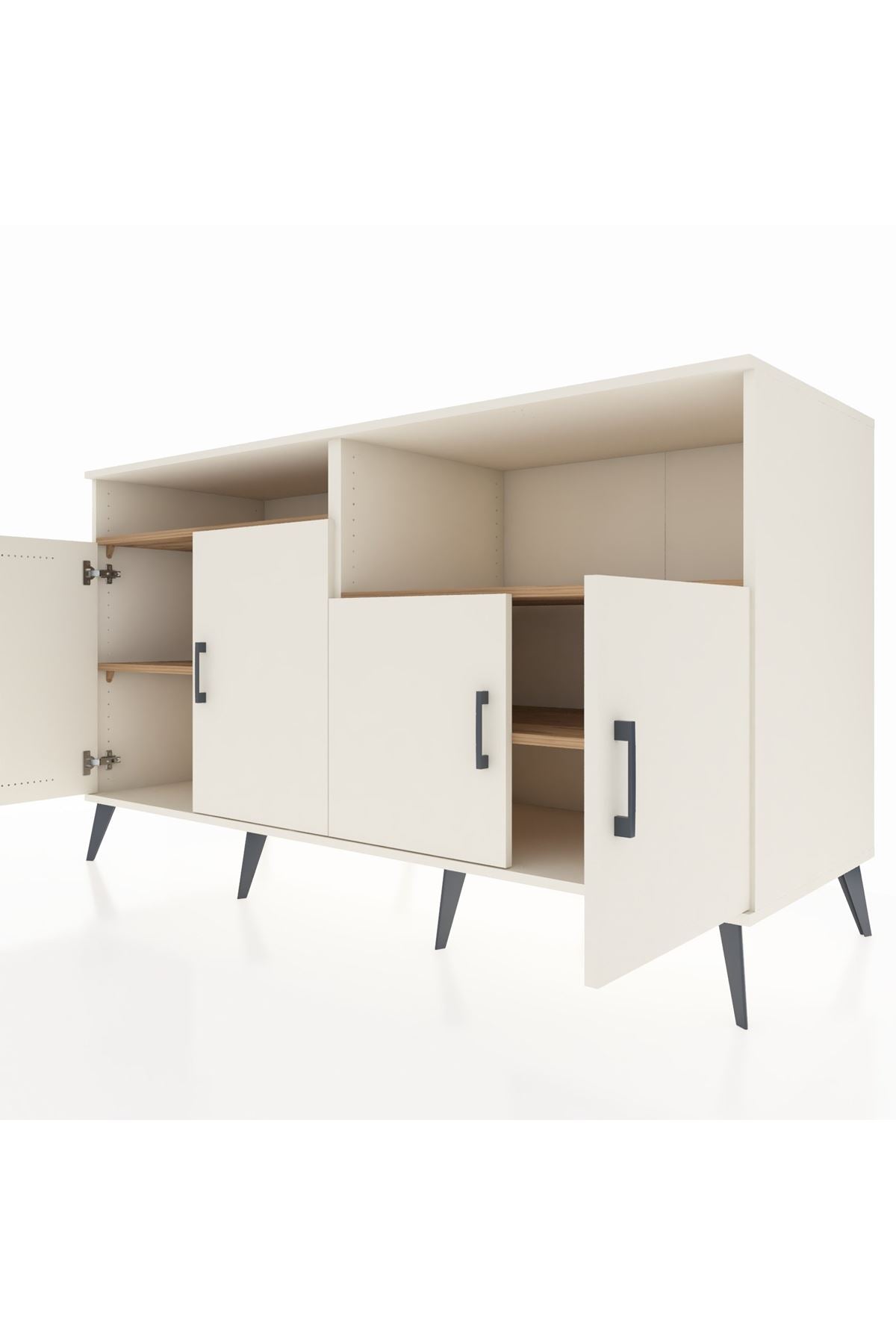 Kronos Konsol 4 Raflı 4 Kapaklı 176x59x99 Aytaşı-Aytaşı/Çam