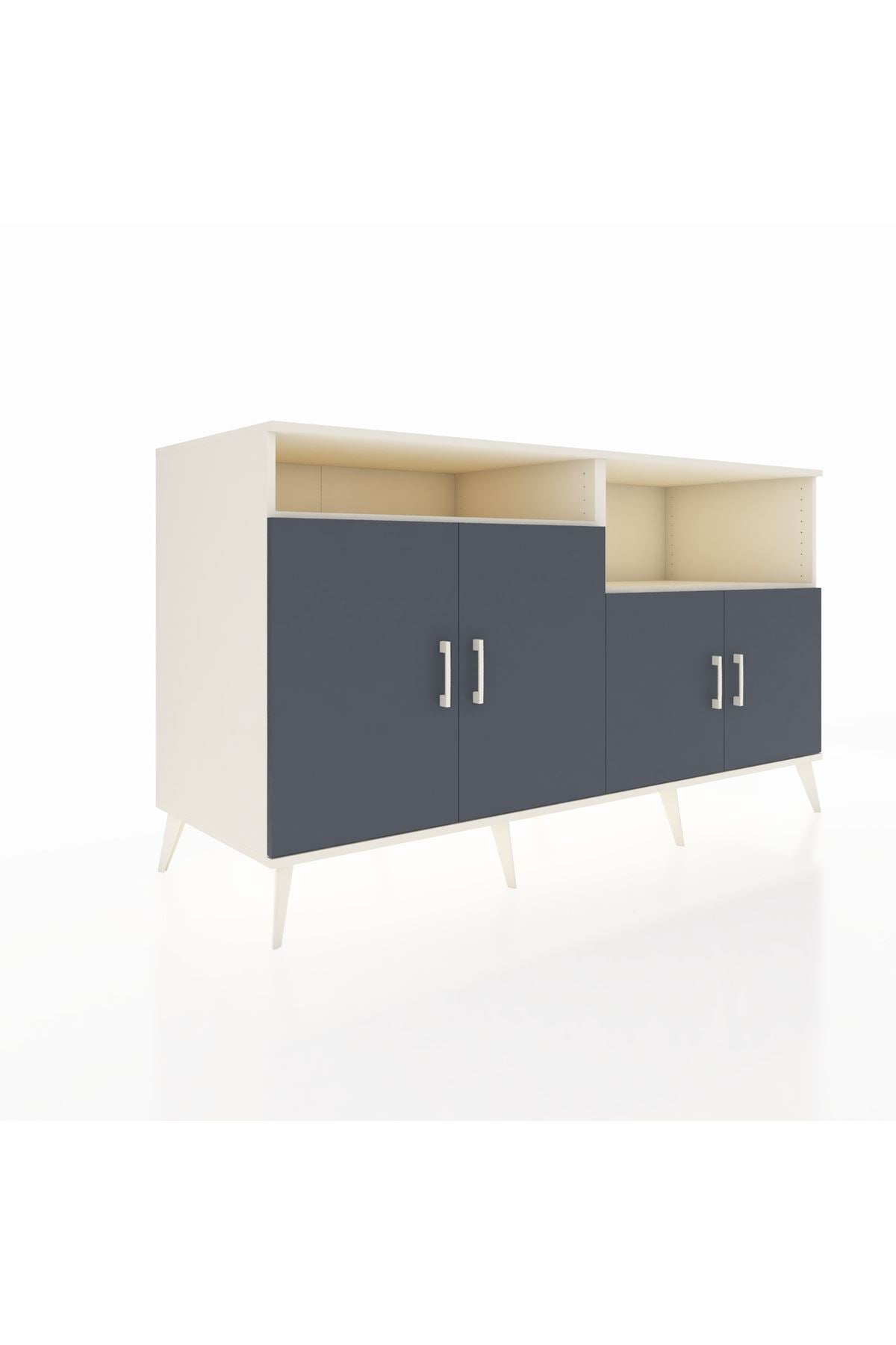 Kronos Konsol 4 Raflı 4 Kapaklı 176x59x99 Aytaşı-Antrasit/Aytaşı