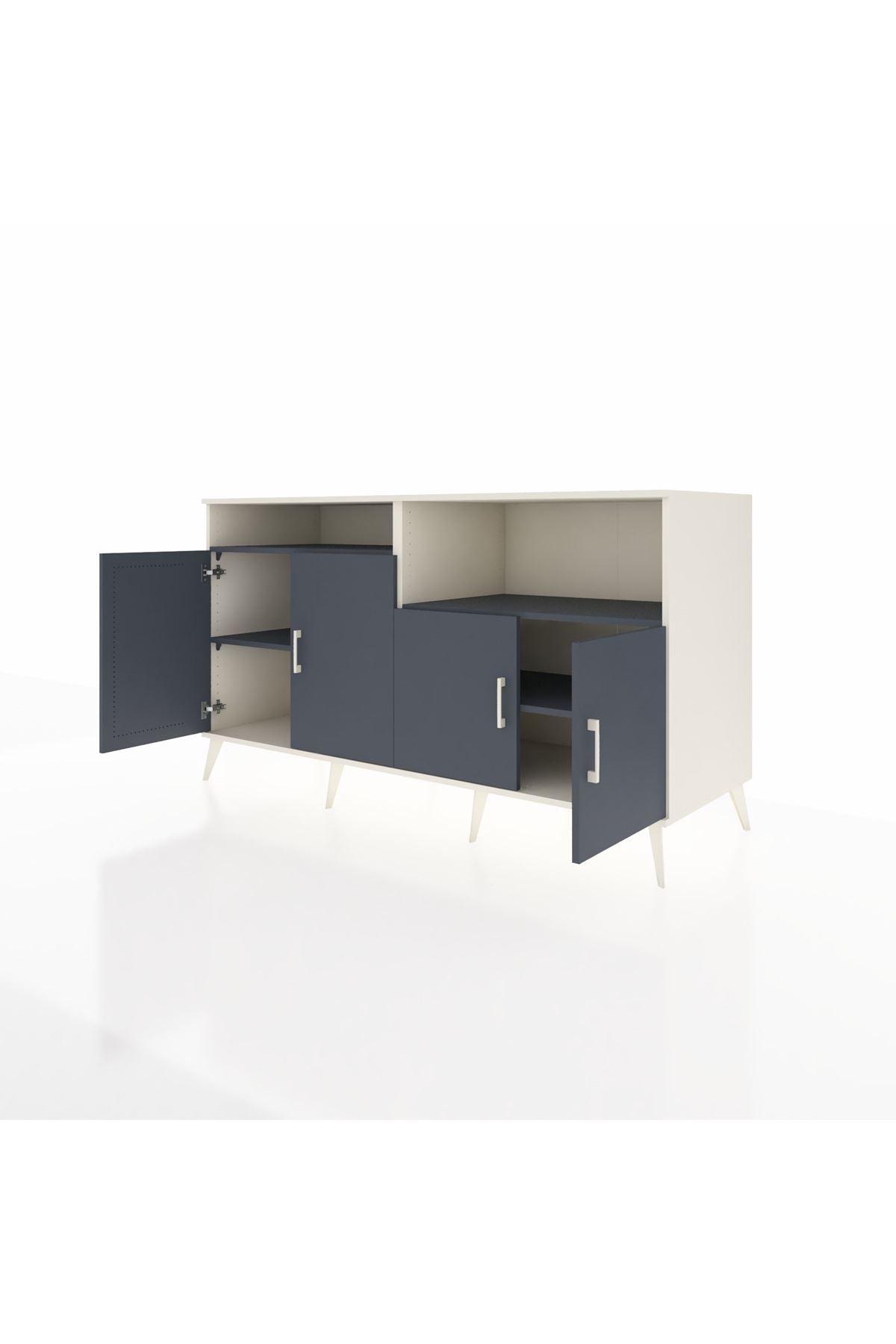 Kronos Konsol 4 Raflı 4 Kapaklı 176x59x99 Aytaşı-Antrasit