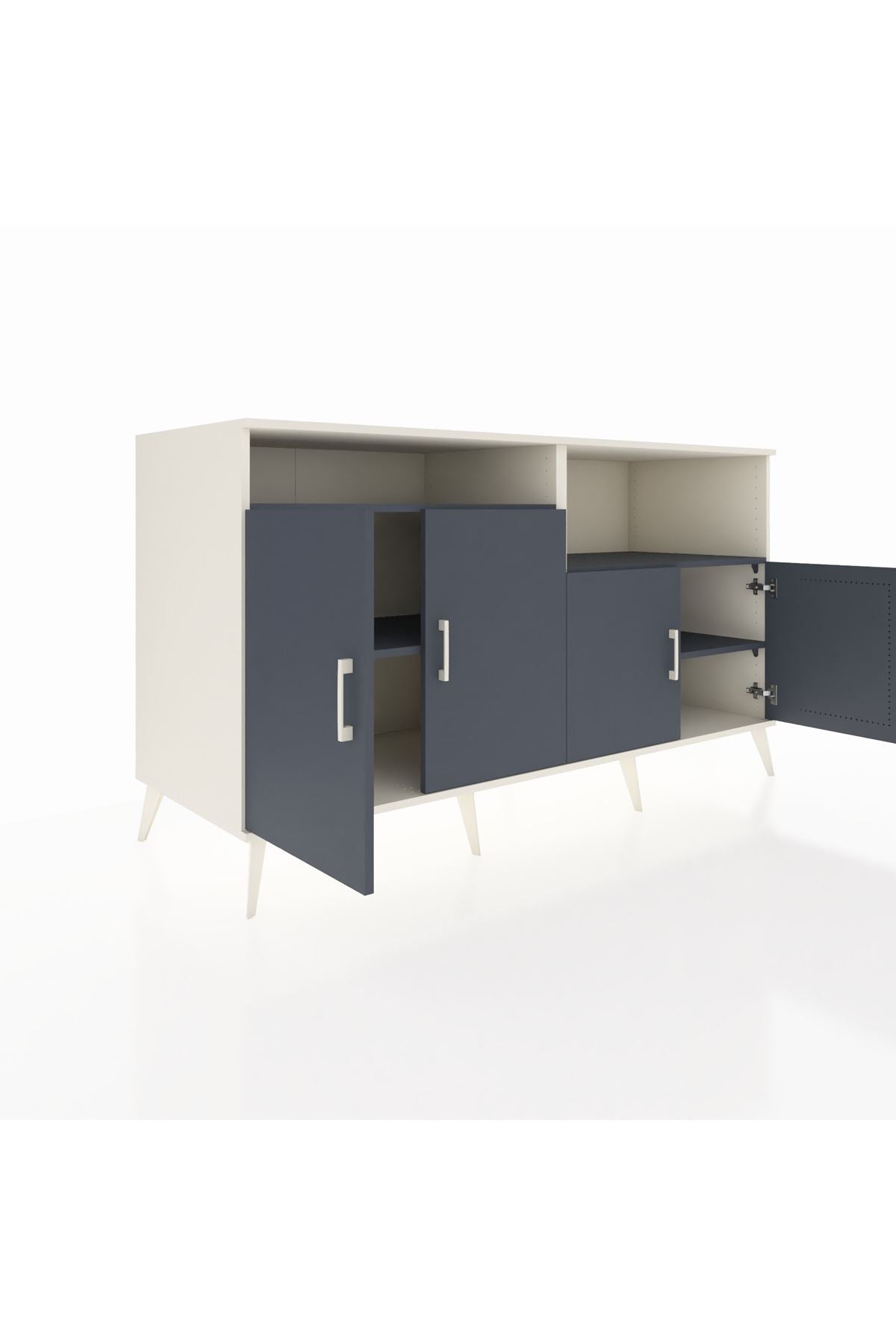 Kronos Konsol 4 Raflı 4 Kapaklı 176x59x99 Aytaşı-Antrasit