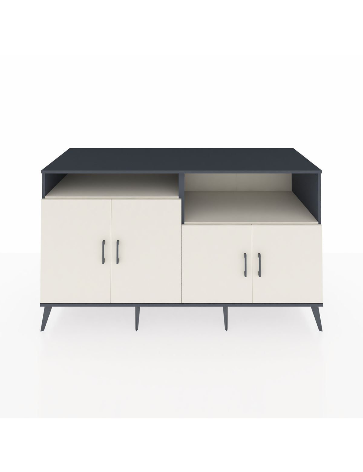 Kronos Konsol 4 Raflı 4 Kapaklı 176x59x99 Antrasit-Aytaşı