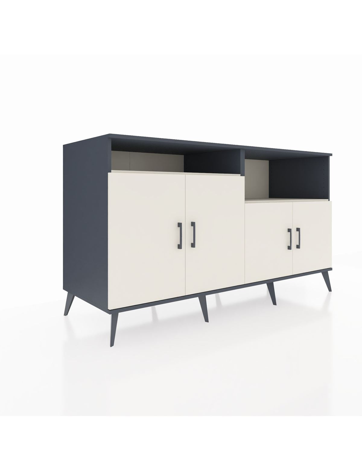 Kronos Konsol 4 Raflı 4 Kapaklı 176x59x99 Antrasit-Aytaşı