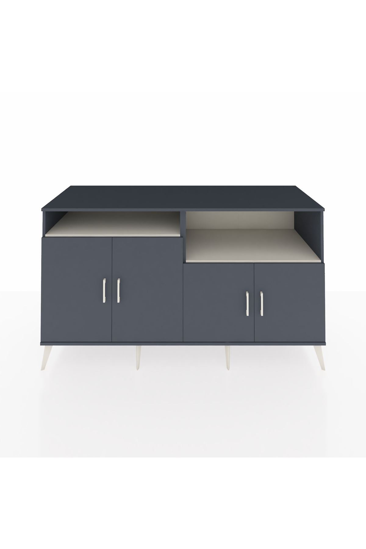 Kronos Konsol 4 Raflı 4 Kapaklı 176x59x99 Antrasit-Antrasit/Aytaşı