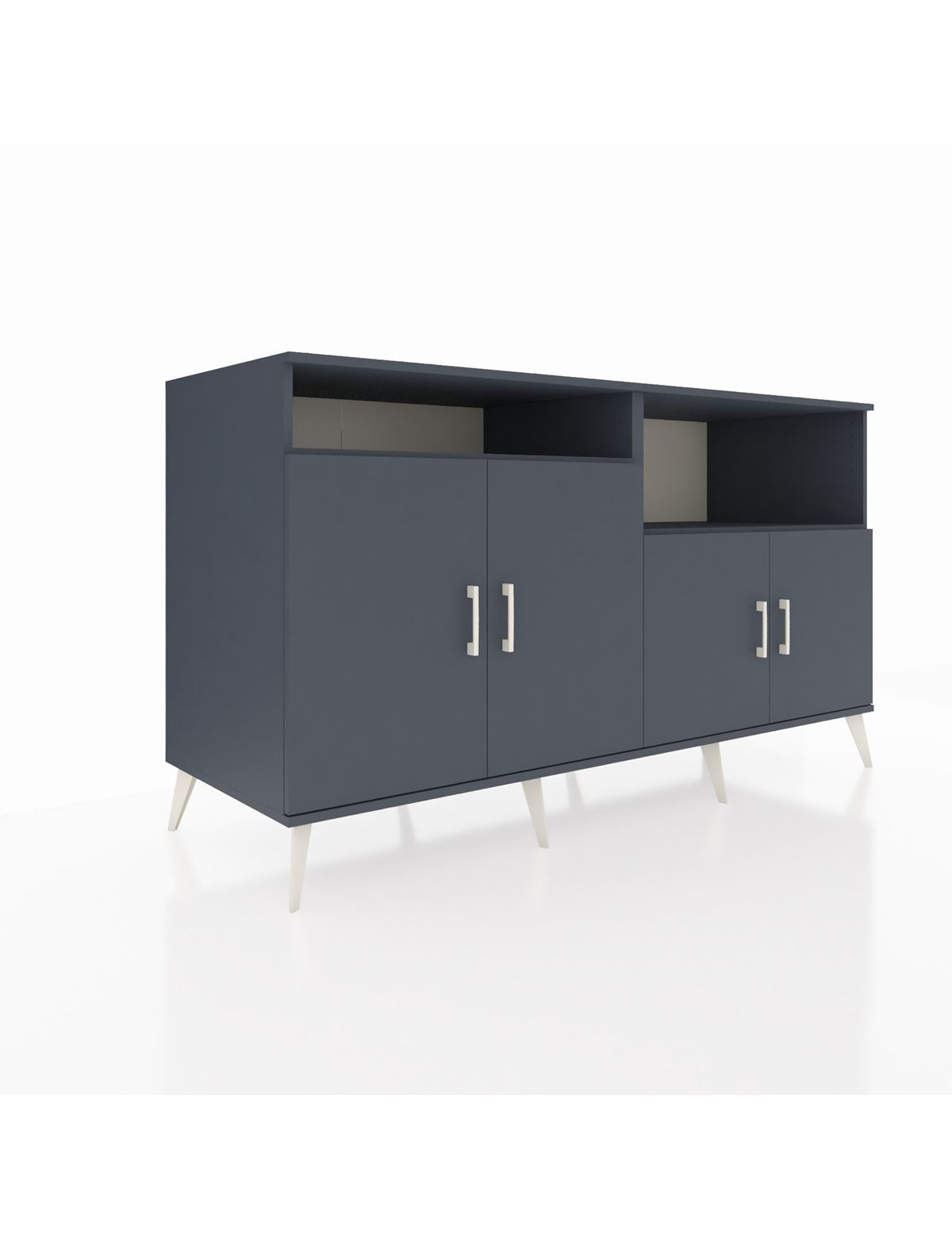 Kronos Konsol 4 Raflı 4 Kapaklı 176x59x99 Antrasit-Antrasit