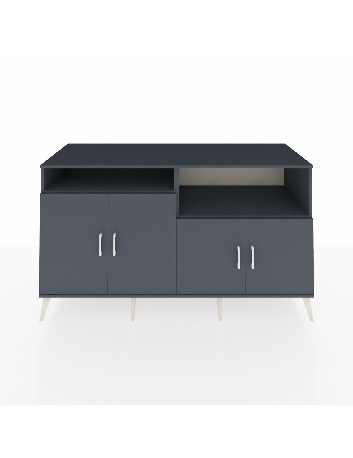 Kronos Konsol 4 Raflı 4 Kapaklı 176x59x99 Antrasit-Antrasit