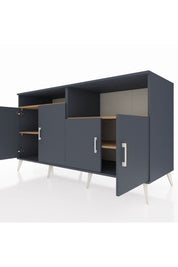 Kronos Konsol 4 Raflı 4 Kapaklı 176x59x99 Antrasit-Antrasit/Çam