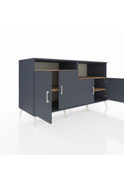 Kronos Konsol 4 Raflı 4 Kapaklı 176x59x99 Antrasit-Antrasit/Çam