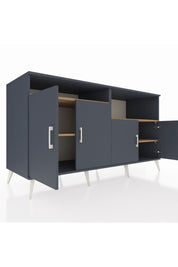 Kronos Konsol 4 Raflı 4 Kapaklı 176x59x99 Antrasit-Antrasit/Çam