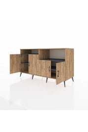 Kronos Konsol 4 Raflı 4 Kapaklı 176x59x99 Çam-Çam/Antrasit