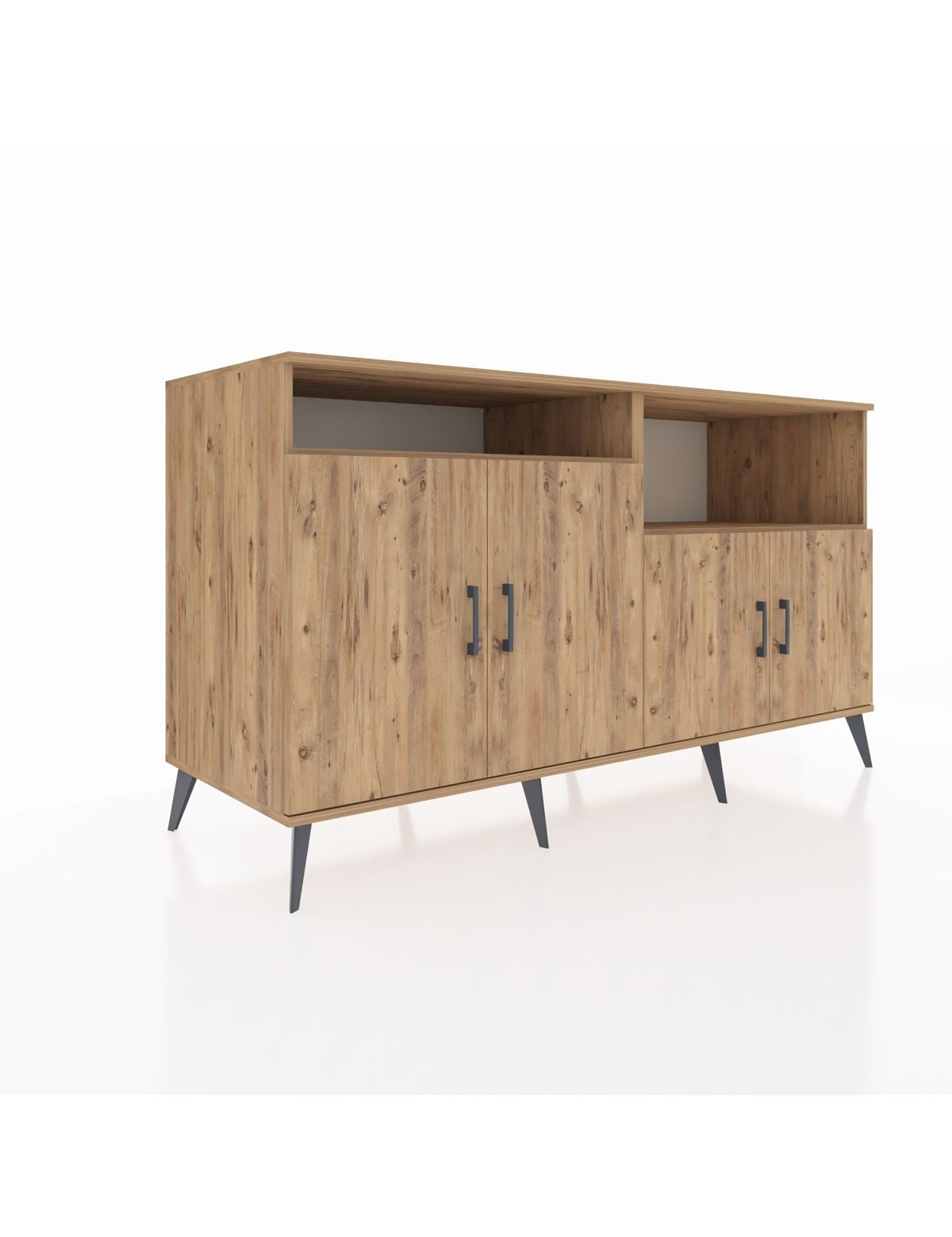 Kronos Konsol 4 Raflı 4 Kapaklı 176x59x99 Çam-Çam