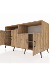 Kronos Konsol 4 Raflı 4 Kapaklı 176x59x99 Çam-Çam