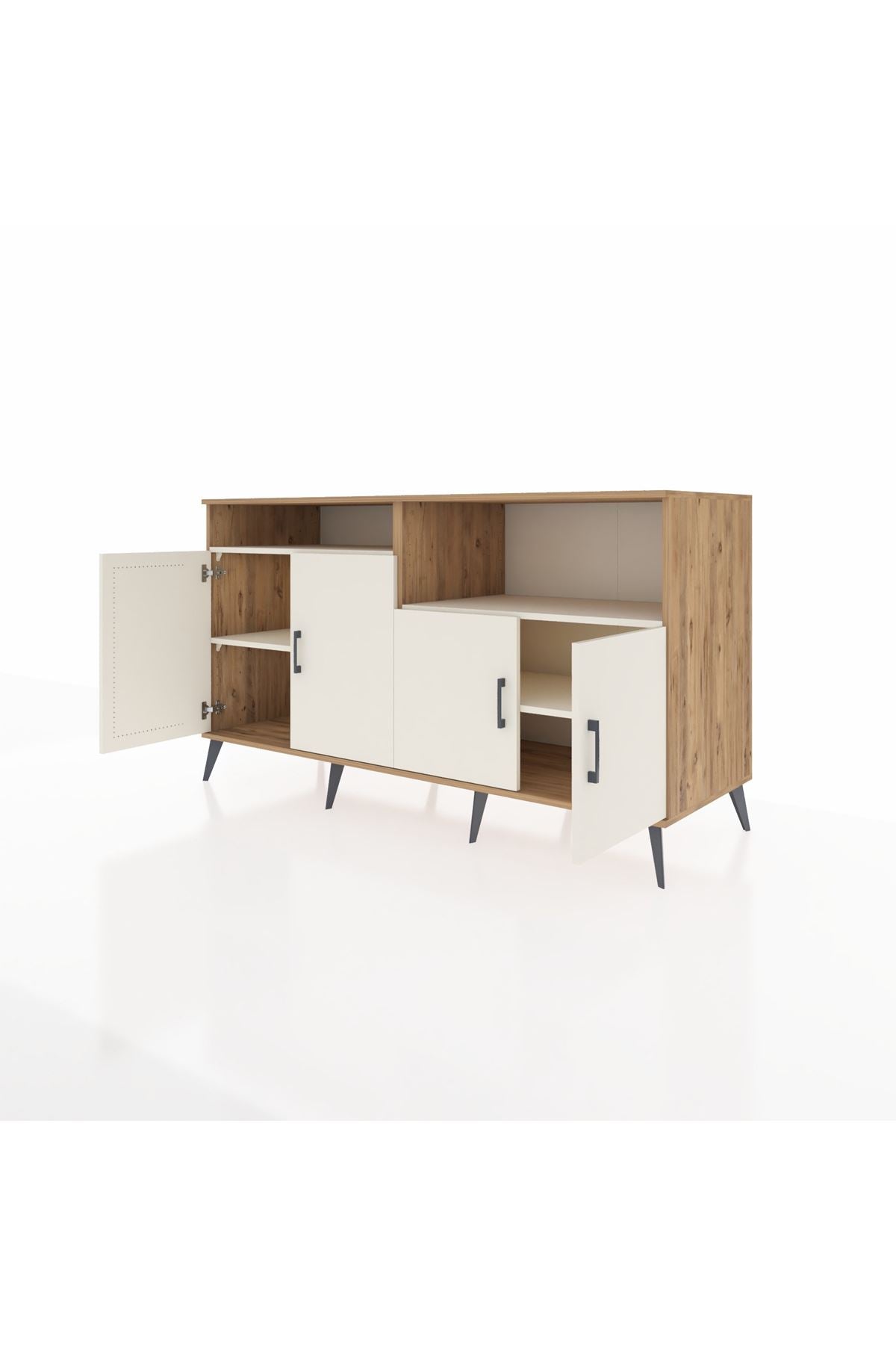 Kronos Konsol 4 Raflı 4 Kapaklı 176x59x99 Çam-Aytaşı