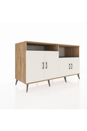 Kronos Konsol 4 Raflı 4 Kapaklı 176x59x99 Çam-Aytaşı/Antrasit