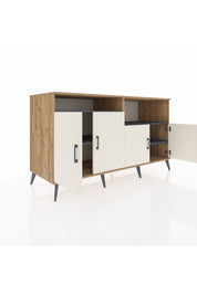 Kronos Konsol 4 Raflı 4 Kapaklı 176x59x99 Çam-Aytaşı/Antrasit