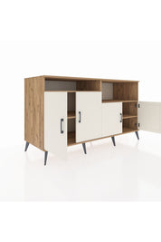 Kronos Konsol 4 Raflı 4 Kapaklı 176x59x99 Çam-Aytaşı/Çam