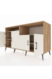 Kronos Konsol 4 Raflı 4 Kapaklı 176x59x99 Çam-Aytaşı/Çam