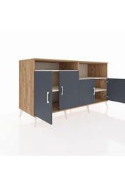 Kronos Konsol 4 Raflı 4 Kapaklı 176x59x99 Çam-Antrasit/Aytaşı