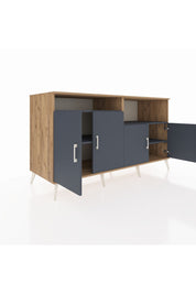 Kronos Konsol 4 Raflı 4 Kapaklı 176x59x99 Çam-Antrasit