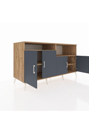 Kronos Konsol 4 Raflı 4 Kapaklı 176x59x99 Çam-Antrasit/Çam