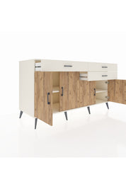 Kronos Konsol 2 Raflı 3 Çekmeceli 4 Kapaklı 176x59x99 Aytaşı-Çam/Aytaşı