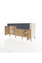 Kronos Konsol 2 Raflı 3 Çekmeceli 4 Kapaklı 176x59x99 Aytaşı-Çam/Antrasit