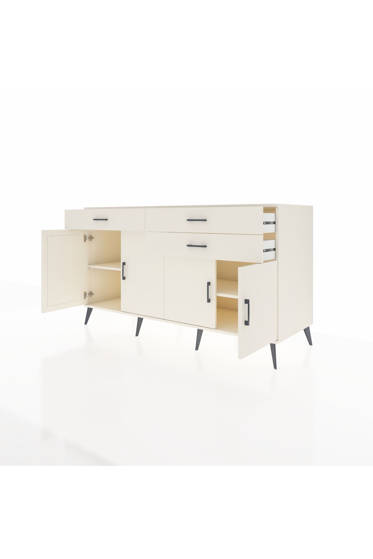 Kronos Konsol 2 Raflı 3 Çekmeceli 4 Kapaklı 176x59x99 Aytaşı-Aytaşı