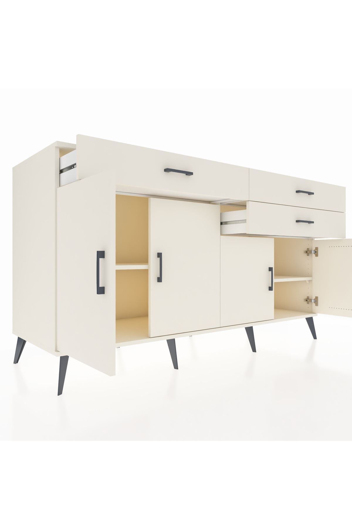 Kronos Konsol 2 Raflı 3 Çekmeceli 4 Kapaklı 176x59x99 Aytaşı-Aytaşı