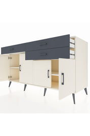 Kronos Konsol 2 Raflı 3 Çekmeceli 4 Kapaklı 176x59x99 Aytaşı-Aytaşı/Antrasit