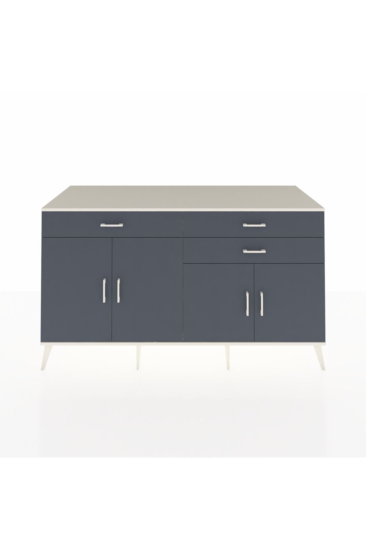 Kronos Konsol 2 Raflı 3 Çekmeceli 4 Kapaklı 176x59x99 Aytaşı-Antrasit