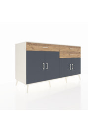 Kronos Konsol 2 Raflı 3 Çekmeceli 4 Kapaklı 176x59x99 Aytaşı-Antrasit/Çam