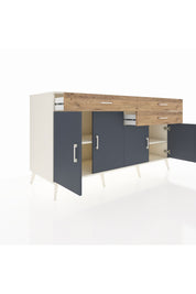 Kronos Konsol 2 Raflı 3 Çekmeceli 4 Kapaklı 176x59x99 Aytaşı-Antrasit/Çam