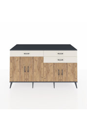 Kronos Konsol 2 Raflı 3 Çekmeceli 4 Kapaklı 176x59x99 Antrasit-Çam/Aytaşı