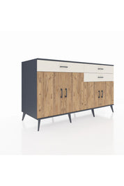 Kronos Konsol 2 Raflı 3 Çekmeceli 4 Kapaklı 176x59x99 Antrasit-Çam/Aytaşı