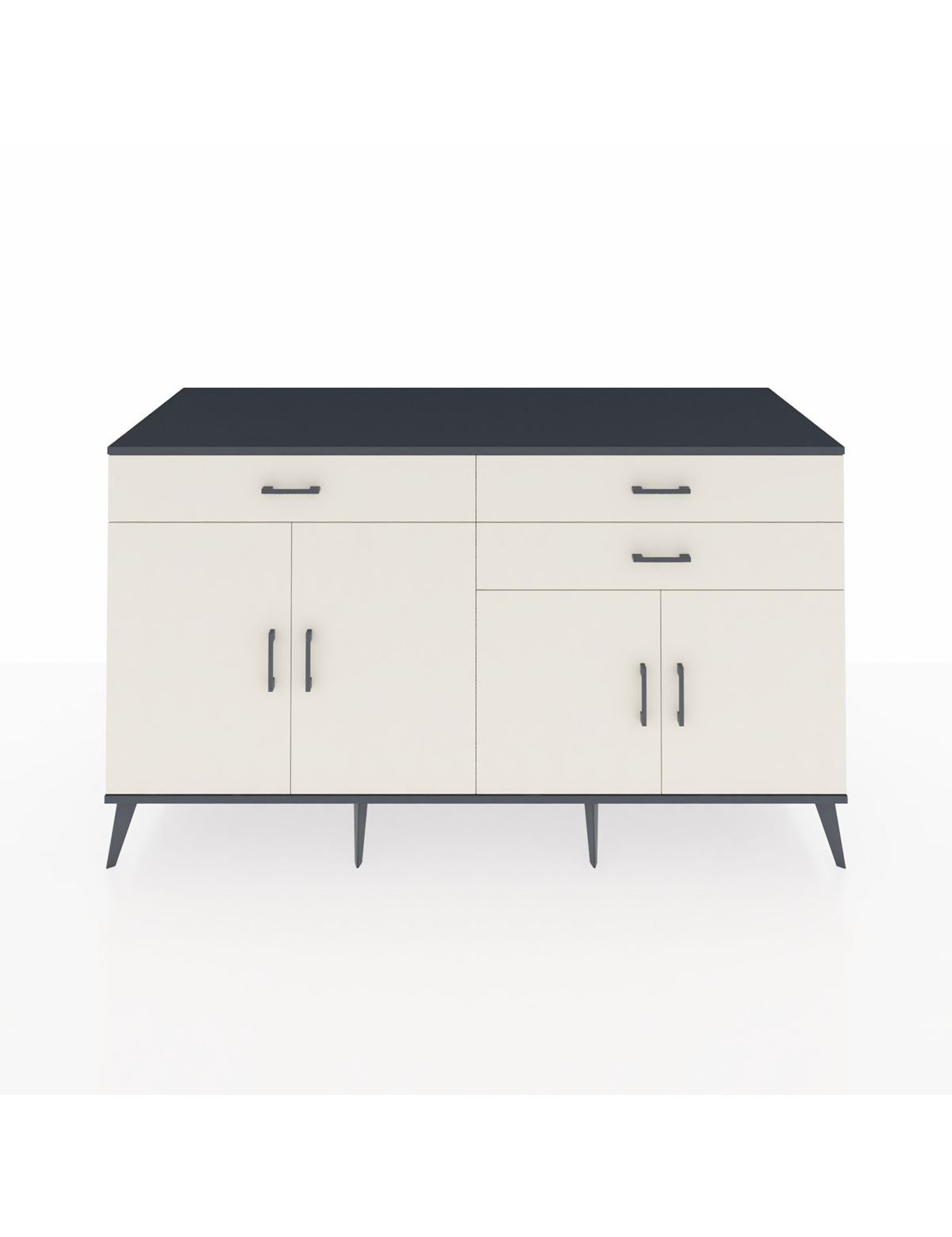 Kronos Konsol 2 Raflı 3 Çekmeceli 4 Kapaklı 176x59x99 Antrasit-Aytaşı