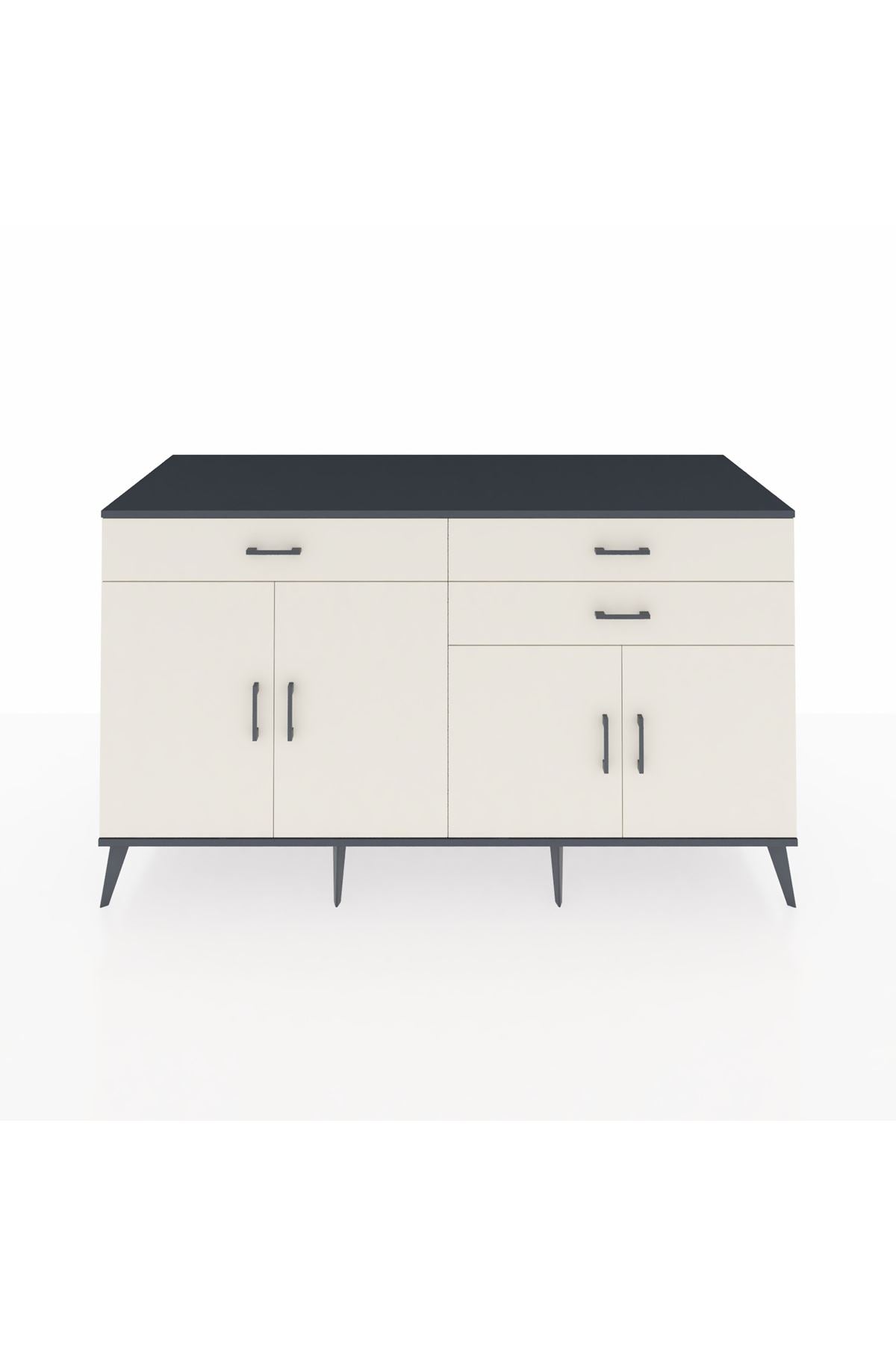 Kronos Konsol 2 Raflı 3 Çekmeceli 4 Kapaklı 176x59x99 Antrasit-Aytaşı