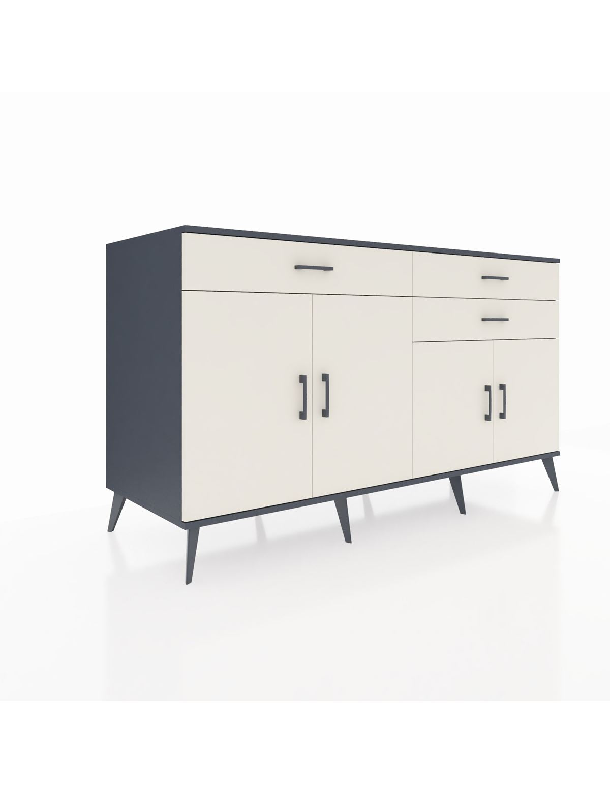 Kronos Konsol 2 Raflı 3 Çekmeceli 4 Kapaklı 176x59x99 Antrasit-Aytaşı