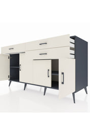 Kronos Konsol 2 Raflı 3 Çekmeceli 4 Kapaklı 176x59x99 Antrasit-Aytaşı