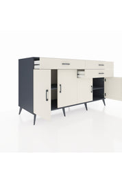 Kronos Konsol 2 Raflı 3 Çekmeceli 4 Kapaklı 176x59x99 Antrasit-Aytaşı