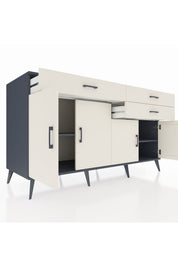 Kronos Konsol 2 Raflı 3 Çekmeceli 4 Kapaklı 176x59x99 Antrasit-Aytaşı