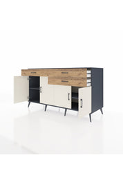 Kronos Konsol 2 Raflı 3 Çekmeceli 4 Kapaklı 176x59x99 Antrasit-Aytaşı/Çam